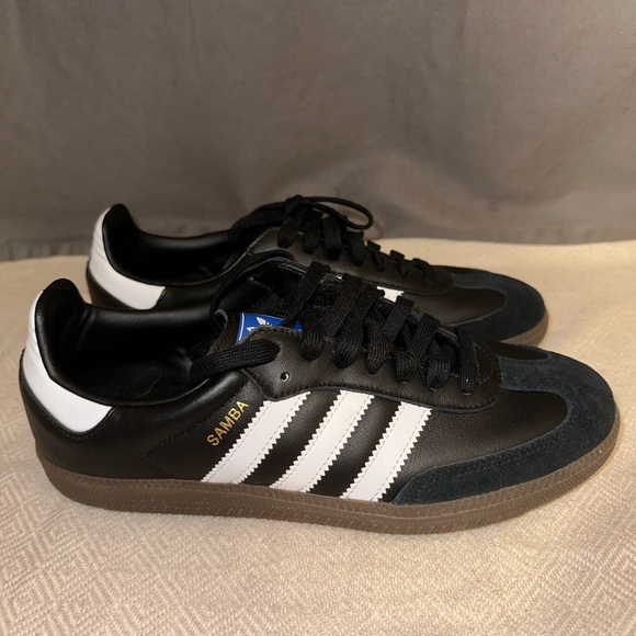 Adidas Samba Black White Gold Men's Sneakers - Picture 3 of 6